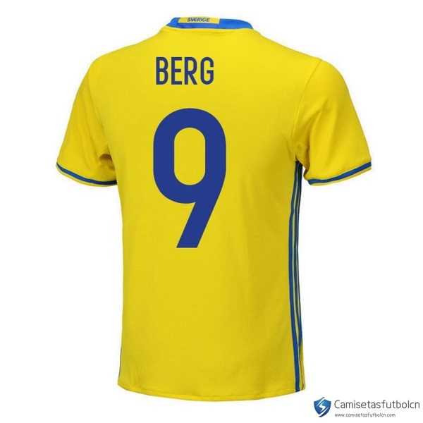 Camiseta Seleccion Sweden Primera equipo Berg 2018 Amarillo